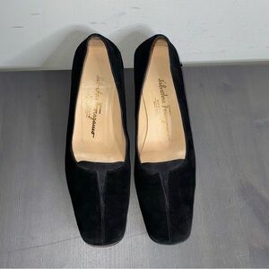 Salvatore Ferragamo Women’s Black Suede Heels